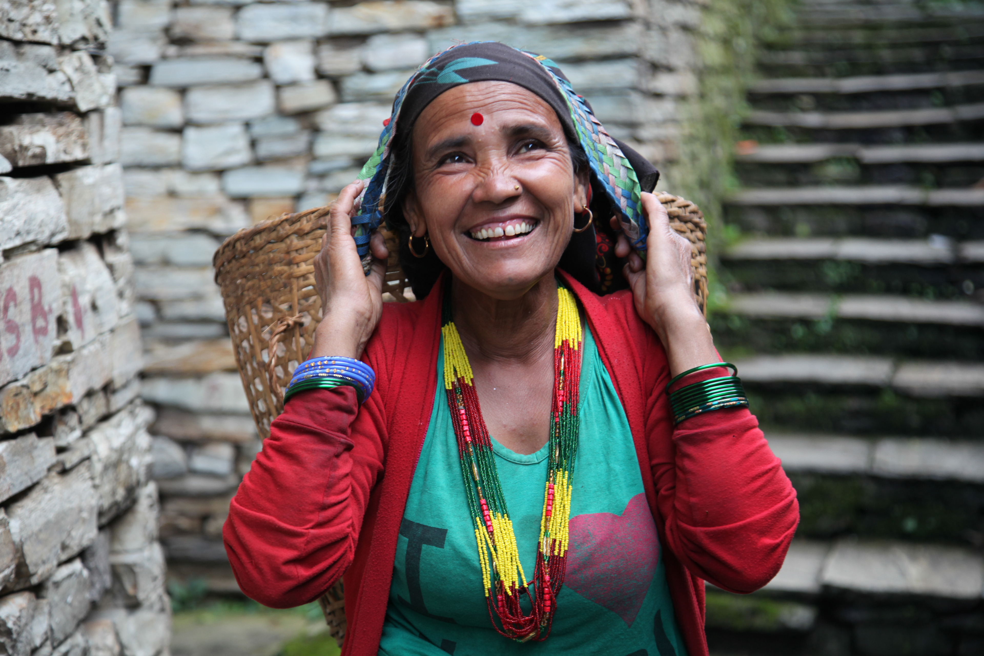 Nepal, Frau in Ghorepani