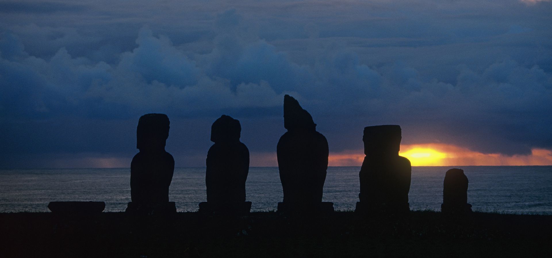 Moais Sonnenuntergang